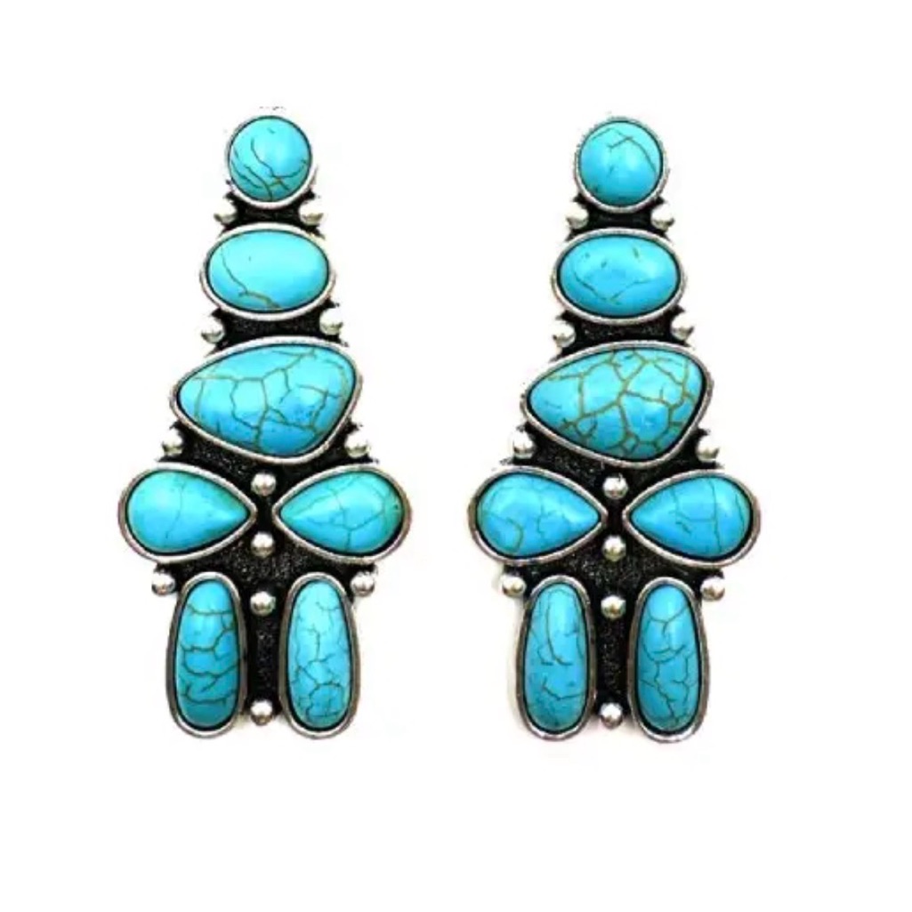 Chic Blue Drop Earrings